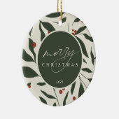 Berryful Botanical Christmas Keramisch Ornament (Rechts)