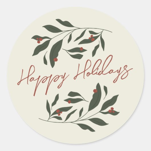Berryful Botanical Kerst sticker (Voorkant)