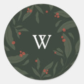Berryful Botanical Monogram Vakantie Sticker (Voorkant)
