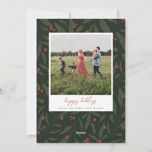 Berryful Botanische Multi Foto Kerstmis Kaart (Achterkant)