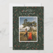 Berryful Botanische Patroon Kerstmis Fotokaart Feestdagenkaart (Voorkant)