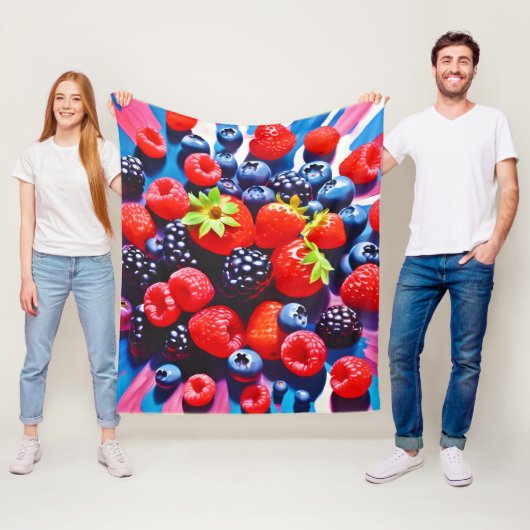 Berrylicious burst fleece deken (In situ)