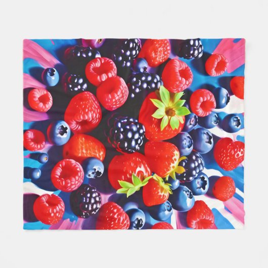 Berrylicious burst fleece deken (Voorkant (Horizontaal))