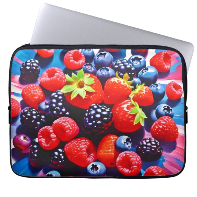 Berrylicious burst laptop sleeve (Voorkant)
