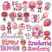 Berrylicious Delights: 30-delige aardbei thema Sticker (Voorkant)