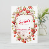 Berrylicious eerste verjaardag! 1e Jubileum Partij Kaart (Staand voorkant)