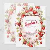 Berrylicious eerste verjaardag! 1e Jubileum Partij Kaart (Voorkant / Achterkant)