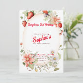 Berrylicious eerste verjaardag! 1e Jubileum Partij Kaart (Staand voorkant)