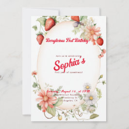 Berrylicious eerste verjaardag! 1e Jubileum Partij Kaart