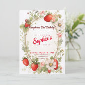 Berrylicious eerste verjaardag! 1e Jubileum Partij Kaart (Staand voorkant)