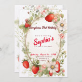 Berrylicious eerste verjaardag! 1e Jubileum Partij Kaart (Voorkant / Achterkant)