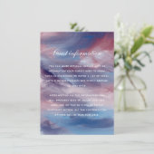 Berrypink Paarse Blue Artistic Wedding Insert Kaar Informatiekaartje (Staand voorkant)
