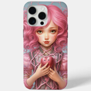 BerryPunk Doll Roze Hart Print iPhone 15 Pro Max Hoesje