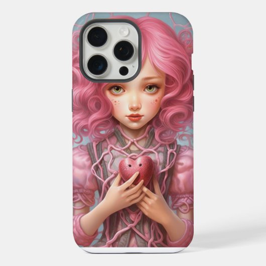 BerryPunk Pop Pink Hart Print iPhone Hoesje (Achterkant)