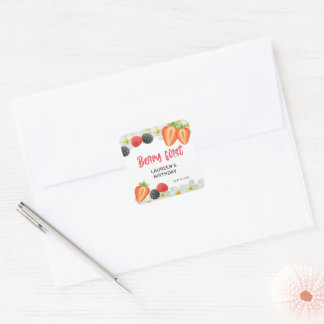 Berry's Eerste Verjaardag Vierkante Sticker