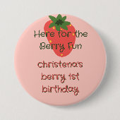 Berrys eerste verjaardagsgast ronde button 7,6 cm (Voorkant)