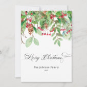 Berry's en Greenery kerstfeestdagen Kaart (Voorkant)