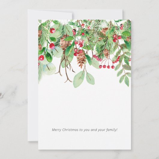 Berry's en Greenery kerstfeestdagen Kaart (Achterkant)