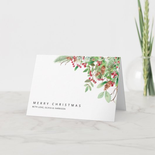 Berry's en Greenery kerstfeestdagen Kaart (Voorkant)