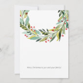 Berry's en Greenery Wreath kerstfeestay Kaart (Achterkant)