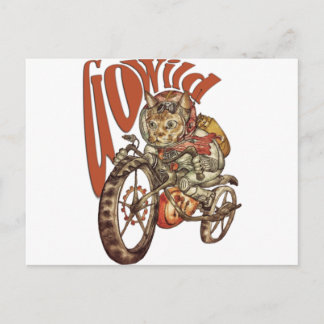 Berserk Steampunk Motorcycle Cat Go Wild T-Shirt.p Briefkaart