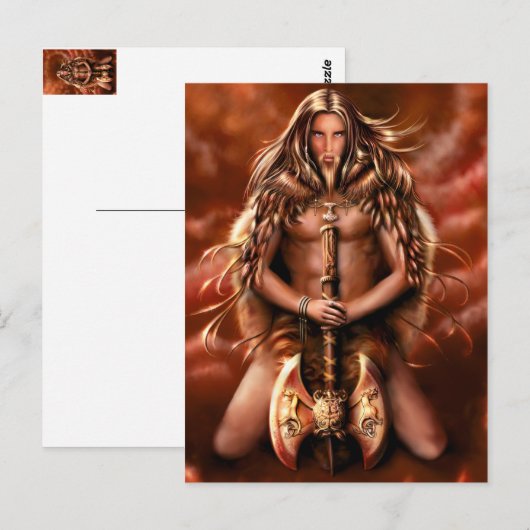 Berserker Briefkaart 1 van Nellis Eketorp (Voorkant / Achterkant)