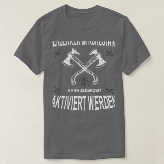Berserker in ruste Viking Viking Ax loopt T-shirt (Design voorkant)