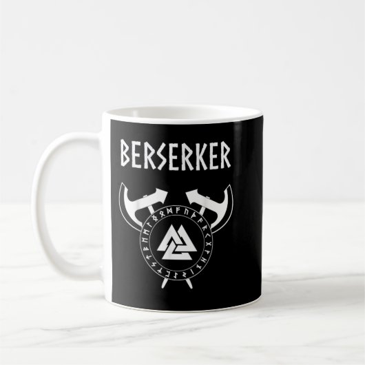 Berserker Viking Warrior Norse Runes Koffiemok (Links)