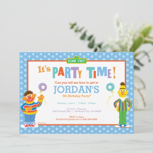 Bert en Ernie Birthday Kaart (Staand voorkant)