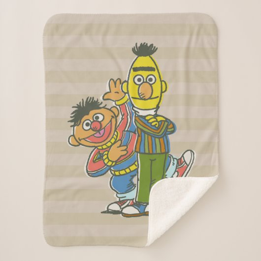 Bert en Ernie Classic Style Sherpa Deken (Voorkant)