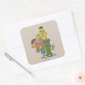Bert en Ernie Classic Style Vierkante Sticker (Envelop)