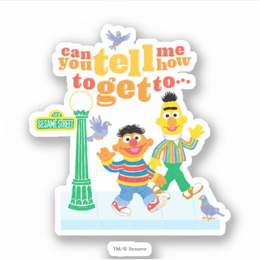 Bert en Ernie Directions Sticker (Voorkant)