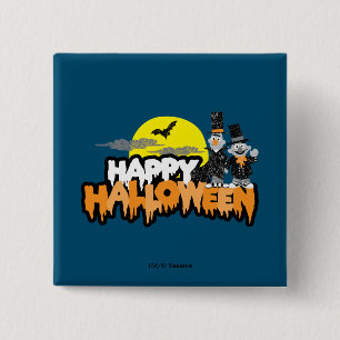 Bert en Ernie   Gelukkig Halloween Vierkante Button 5,1 Cm