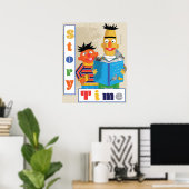 Bert en Ernie Klaslokaal Lezen Poster (Thuiskantoor)