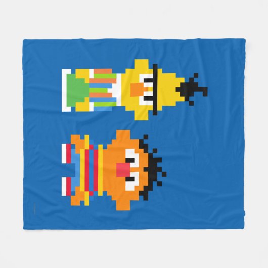 Bert en Ernie Pixel Art Fleece Deken (Voorkant (Horizontaal))