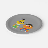 Bert en Ernie Pixel Art Papieren Bordje (Gekanteld)