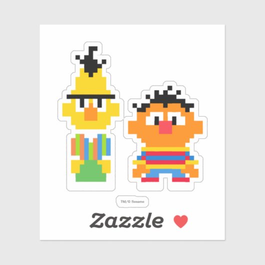 Bert en Ernie Pixel Art Sticker (Vel)