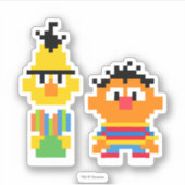 Bert en Ernie Pixel Art Sticker (Voorkant)