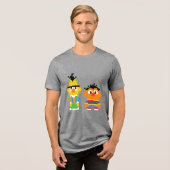Bert en Ernie Pixel Art Tri-Blend Shirt (Voorkant volledig)