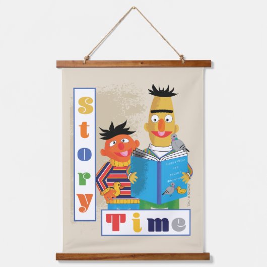 Bert en Ernie Story Time Hangend Wandkleed (Voorkant)
