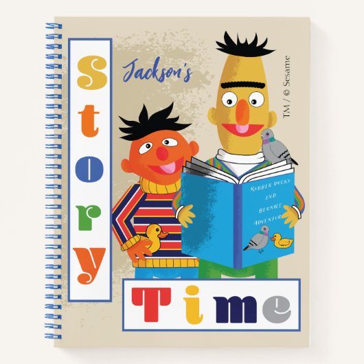 Bert en Ernie Story Time | Jouw namen toevoegen Notitieboek (Voorkant)