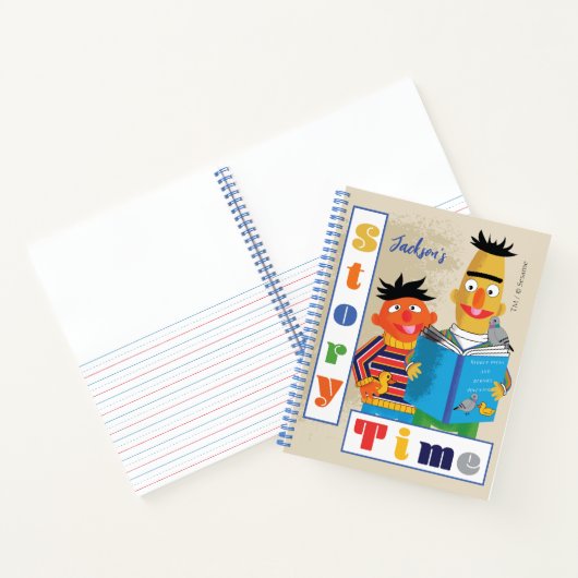 Bert en Ernie Story Time | Jouw namen toevoegen Notitieboek (Binnen)