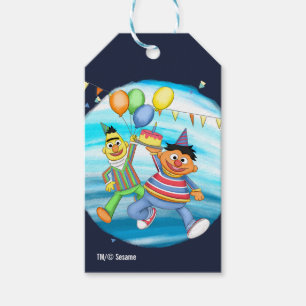 Bert en Ernie Verjaardagsballonnen Cadeaulabel
