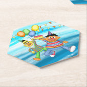 Bert en Ernie Verjaardagsballonnen Kartonnen Onderzetters (Schuin)