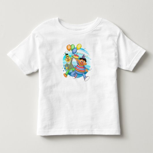 Bert en Ernie Verjaardagsballonnen Kinder Shirts (Voorkant)
