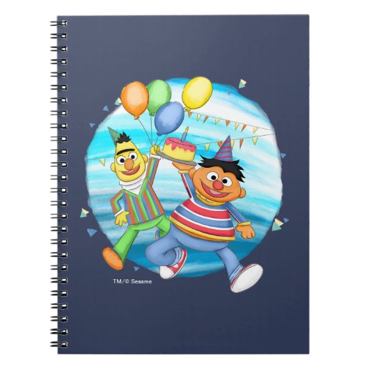 Bert en Ernie Verjaardagsballonnen Notitieboek (Voorkant)