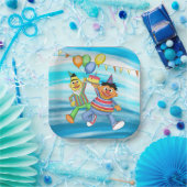 Bert en Ernie Verjaardagsballonnen Papieren Bordje (Feest)