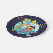 Bert en Ernie Verjaardagsballonnen Papieren Bordje (Gekanteld)