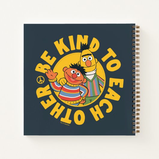 Bert en Ernie | Wees aardig tegen elkaar Notitieboek (Achterkant)