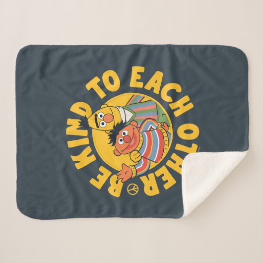 Bert en Ernie | Wees aardig tegen elkaar Sherpa Deken (Voorkant (horizontaal))